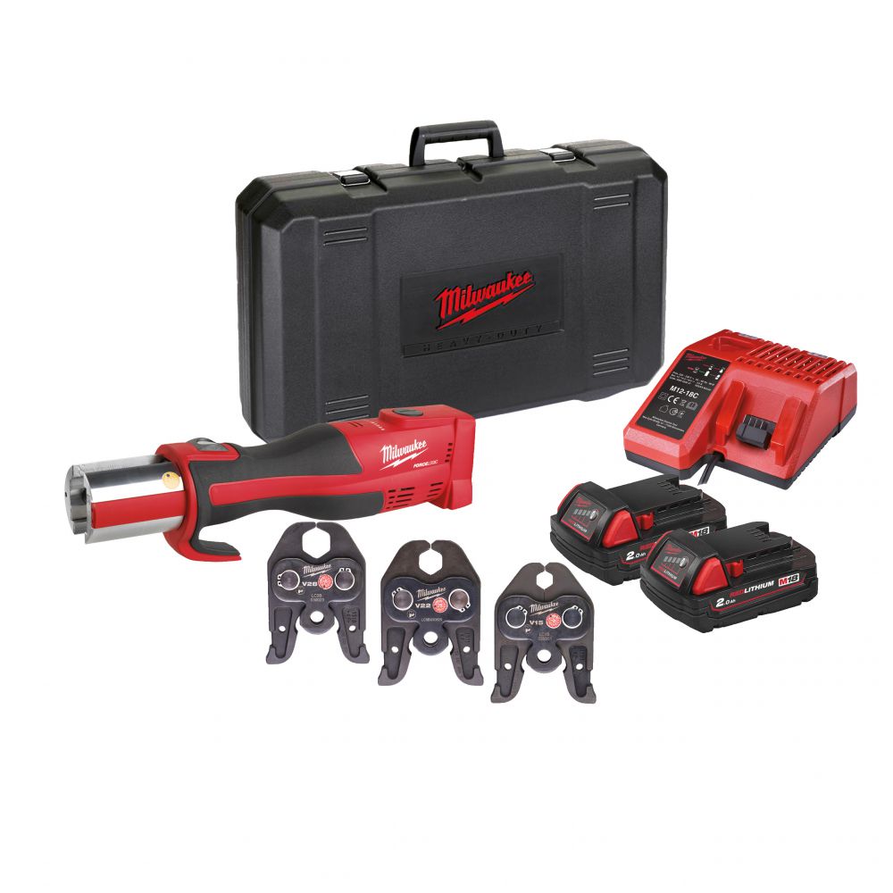 Milwaukee - Bürstenloses Akku-Presswerkzeug M18 Force Logic (M18 BLHPT-202C V-SET) 
